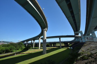 Low angle view of bridge against sky