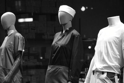 View of mannequin at store