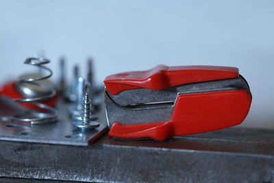 Close-up of equipment on table