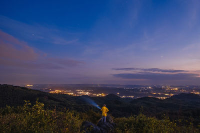 Scenic view of landscape against sky during sunset