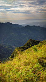 Scenic view of mountains against sky