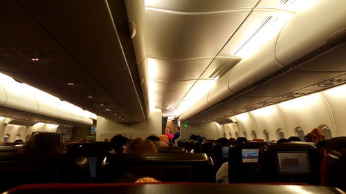 Group of people in airplane