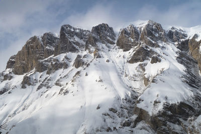 Low angle view of snow covered landscape