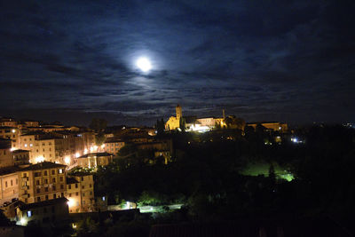 City lit up at night