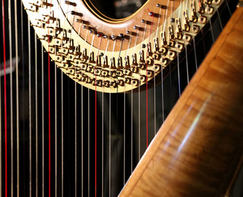 Close-up of harp