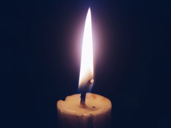 Close-up of illuminated candle