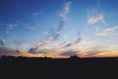 Silhouette of trees at sunset