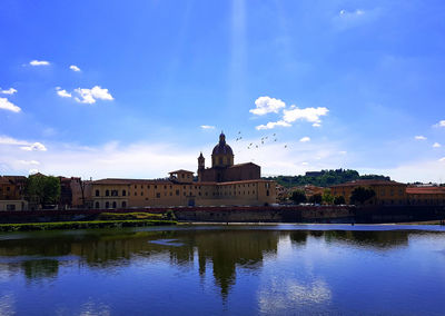 Reflection of buildings in river