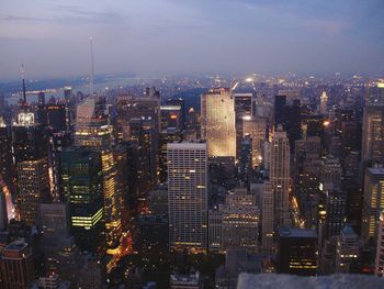 Illuminated cityscape at night