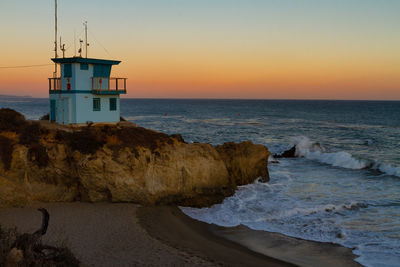 Sunset along the malibu coast at leo carrillo beach