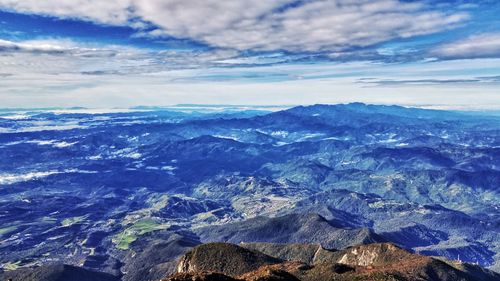 Aerial view of dramatic landscape