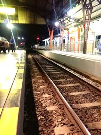 Railroad station at night