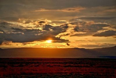 Dramatic sky over landscape