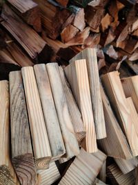 Full frame shot of firewood for sale