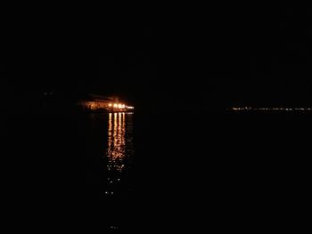 View of illuminated city at night