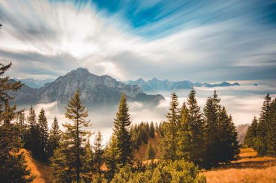 A long exposure from the top of a mountain