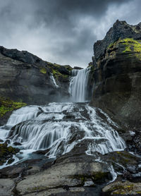 Scenic view of waterfall