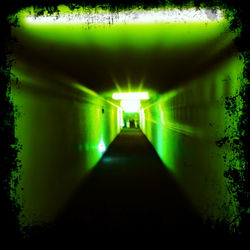 Empty illuminated tunnel