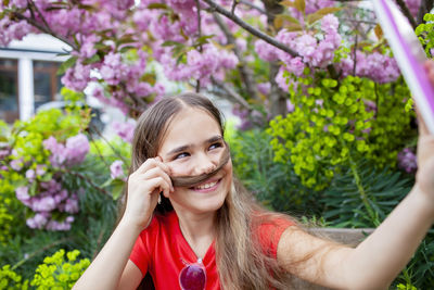 Young woman looking away