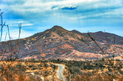 Scenic view of mountains against sky