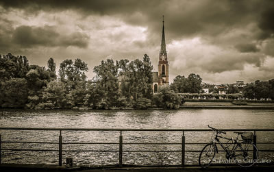 View of river against cloudy sky