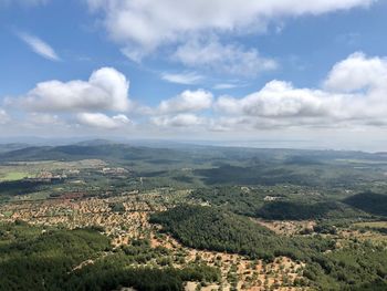 Aerial view of landscape against sky