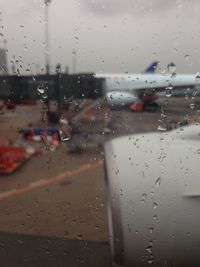 Close-up of water drops on glass