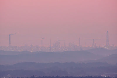 Landscape of sunrise in industrial area
