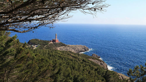 Capri island, high angle view of the punta carena