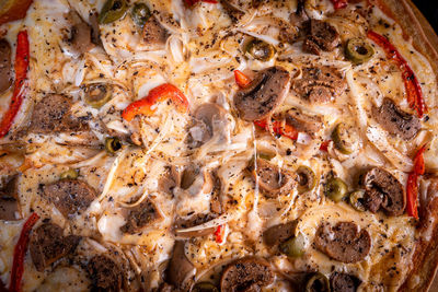 Full frame shot of pizza