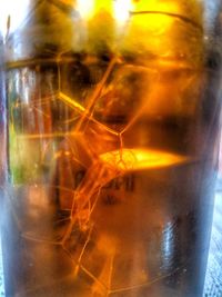 Close-up of beer glass