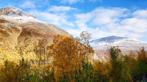 Scenic view of mountain against sky