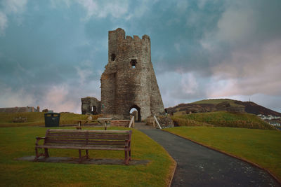 Old ruin building against cloudy sky