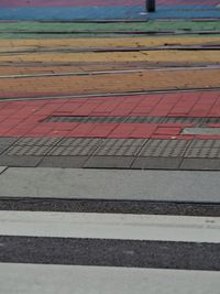 Close-up of zebra crossing