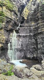 Scenic view of waterfall