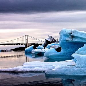 Scenic view of frozen river