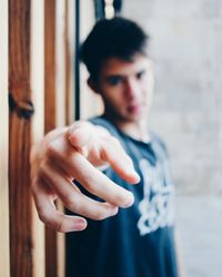 Close-up portrait of young man