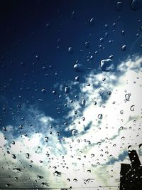 Full frame shot of wet glass window