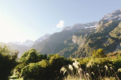 Scenic view of mountains against sky