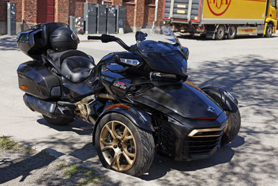 Motorcycle parked on street