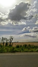 Scenic view of landscape against cloudy sky