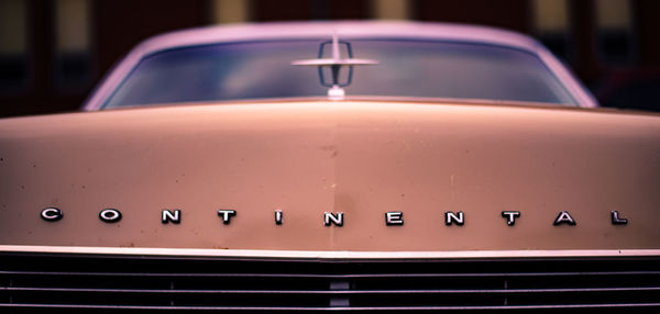 Close-up of illuminated car