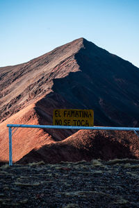 Scenic view of mountains against clear sky