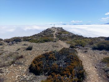 Scenic view of land against sky