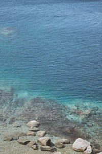 High angle view of sea shore