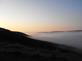 Scenic view of landscape against sky during sunset