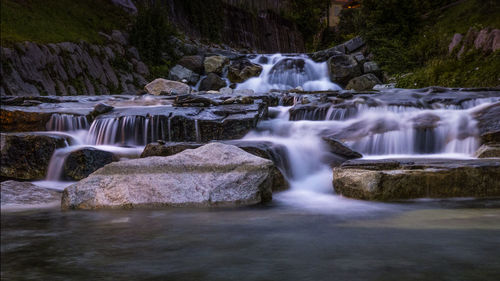 Scenic view of waterfall