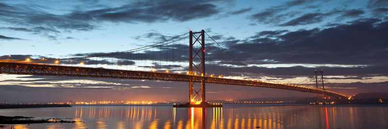 Bridge over river against sky during sunset