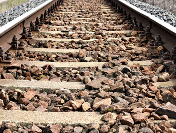 Surface level of railroad track