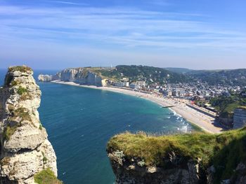 High angle view of calm sea